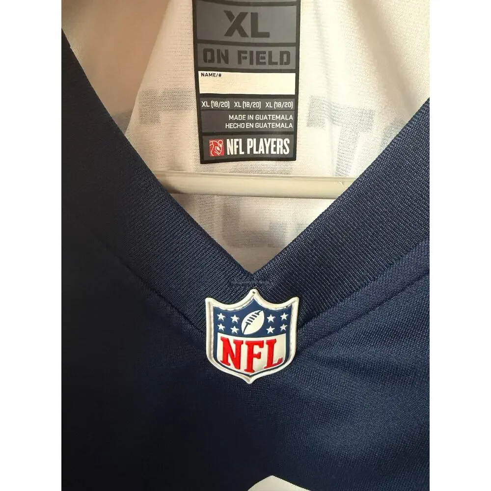 Cowboys Prescott #4 Nike NFL Jersey Youth XL 18/20 Navy White- FITS WOMAN MED/LR
